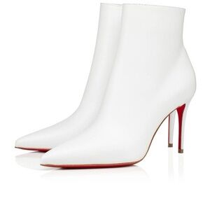 Christian Louboutin White Heeled Boots